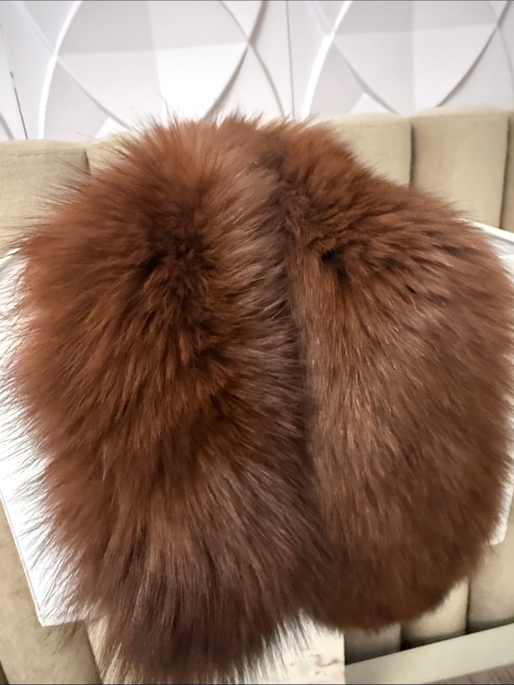 Real Fox fur clip on scarf